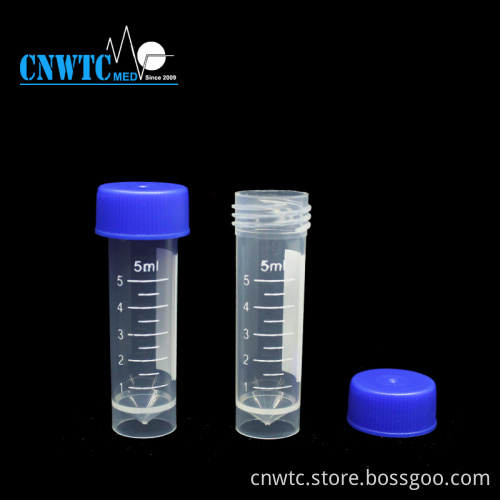 5ml Lab Polypropylene Storage Vials with Screw Top for Cryogenic Use